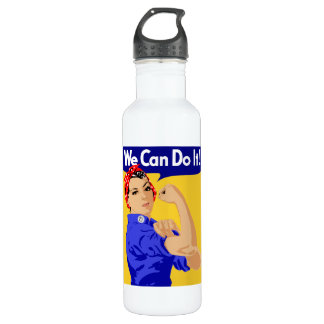 Wir können es tun! Rosie The Riveter WWII Poster Trinkflasche