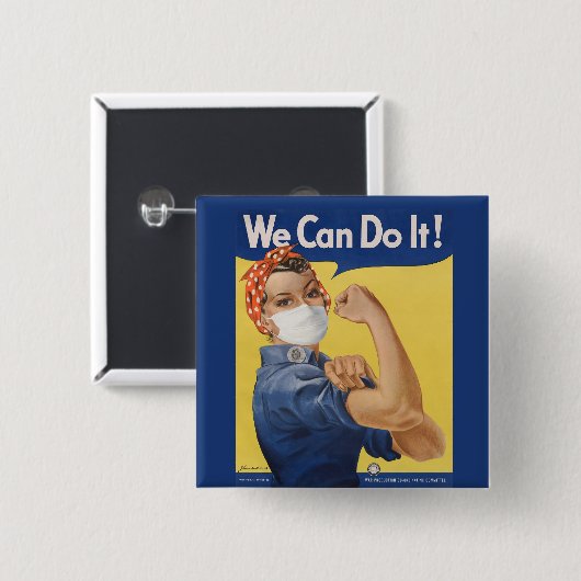 Wir können es tun! Schaltfläche Rosie the Riveter  Button (Vorne & Hinten)