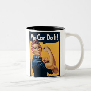 Wir können es tun Vintage und Zweifarbige Tasse
