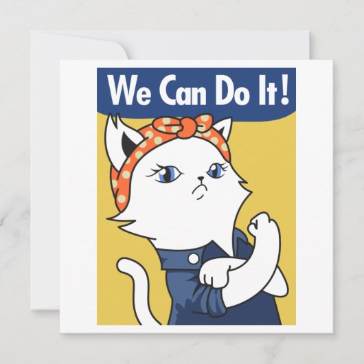 Wir können es tun! White Cat Rosie The Riveter (Vorderseite)