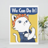 Wir können es tun! White Cat Rosie The Riveter (Stehend Vorderseite)