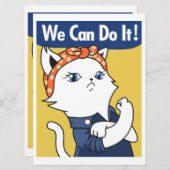 Wir können es tun! White Cat Rosie The Riveter (Vorne/Hinten)