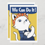 Wir können es tun! White Cat Rosie The Riveter (Vorne/Hinten)