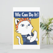 Wir können es tun! White Cat Rosie The Riveter (Stehend Vorderseite)