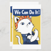 Wir können es tun! White Cat Rosie The Riveter (Vorne/Hinten)