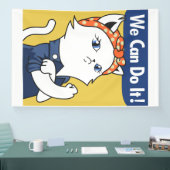 Wir können es tun! White Cat Rosie The Riveter Banner (Messe)