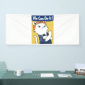 Wir können es tun! White Cat Rosie The Riveter Banner (Messe)
