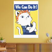 Wir können es tun! White Cat Rosie The Riveter Leinwanddruck (Insitu (Wohnzimmer))