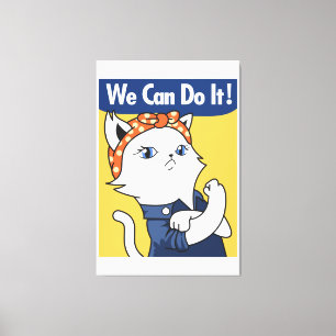 Wir können es tun! White Cat Rosie The Riveter Leinwanddruck