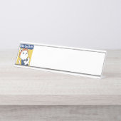 Wir können es tun! White Cat Rosie The Riveter Schreibtischnamensplakette (Vorderseite )