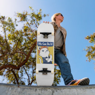 Wir können es tun! White Cat Rosie The Riveter Skateboard