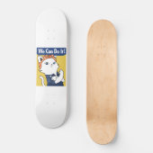 Wir können es tun! White Cat Rosie The Riveter Skateboard (Vorderseite)