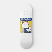 Wir können es tun! White Cat Rosie The Riveter Skateboard (Vorderseite)