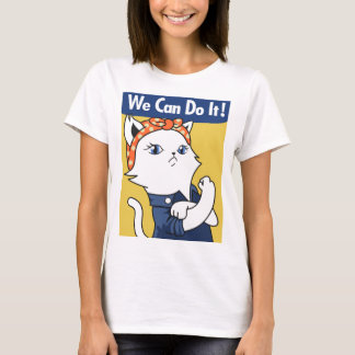 Wir können es tun! White Cat Rosie The Riveter T-Shirt