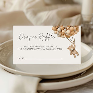 Wir können früh warten Teddy Balloon Raffle Ticket Begleitkarte