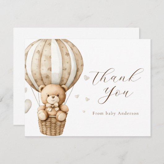 Wir können früh warten Teddy Bären Danke Notiz Kar (Vorne/Hinten)