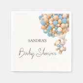 Wir können früh warten Teddy Blue Balloon Serviett Serviette (Vorderseite)