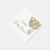 Wir können früh warten Teddy Blue Balloon Serviett Serviette (Ecke)