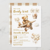 Wir können frühes Abwarten Baby Dusche Flugzeug Br Einladung (Vorne/Hinten)