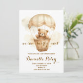 Wir können frühes Abwarten Baby Dusche Teddy Bären Einladung (Stehend Vorderseite)