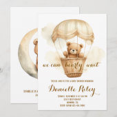 Wir können frühes Abwarten Baby Dusche Teddy Bären Einladung (Vorne/Hinten)