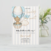 Wir können frühes Abwarten Kinderdusche - Niedlich Einladung (Stehend Vorderseite)