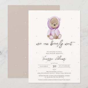 Wir können frühes Warten, Teddy Bear Baby Dusche L Einladung