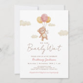 Wir können frühes Warten Teddy Bear Baby Dusche Pi Einladung (Vorderseite)