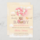 Wir können frühes Warten Teddy Bear Baby Dusche Pi Einladung (Vorne/Hinten)