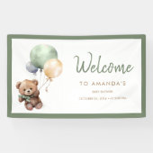 Wir können frühes Warten Teddy Bear Balloon Baby D Banner (Horizontal)