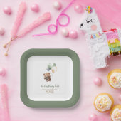 Wir können frühes Warten Teddy Bear Balloon Baby D Pappteller (Party)