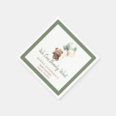 Wir können frühes Warten Teddy Bear Balloon Baby D Serviette (Ecke)