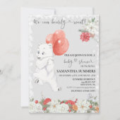 Wir können frühes Warten Weihnachten Polar Bären B Einladung (Vorderseite)