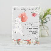 Wir können frühes Warten Weihnachten Polar Bären B Einladung (Stehend Vorderseite)