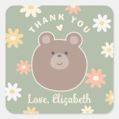 Wir können Frühjahrsdusche warten Danke Quadratischer Aufkleber (Vorderseite)