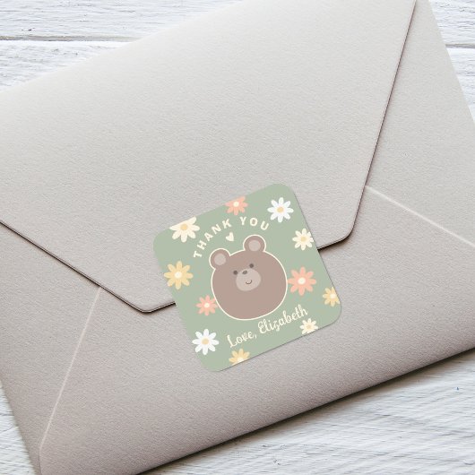 Wir können Frühjahrsdusche warten Danke Quadratischer Aufkleber