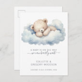 Wir können frühzeitig abwarten Baby Bear Clouds Sc Ankündigungspostkarte (Vorne/Hinten)