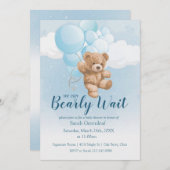 Wir können frühzeitig abwarten - Baby Boy Einladung (Vorne/Hinten)