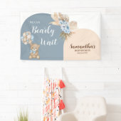 Wir können frühzeitig abwarten Baby-Duschbanner Banner (Insitu)