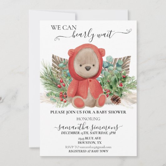 Wir können frühzeitig abwarten Baby Dusche Boho Bä Einladung (Vorderseite)