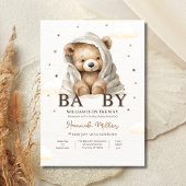 Wir können frühzeitig abwarten Baby Dusche Boy Ted Einladung