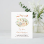 Wir können frühzeitig abwarten Baby Dusche Budget  (Stehend Vorderseite)