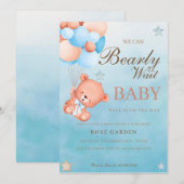 Wir können frühzeitig abwarten Baby Dusche einlade Einladung (Vorne/Hinten)