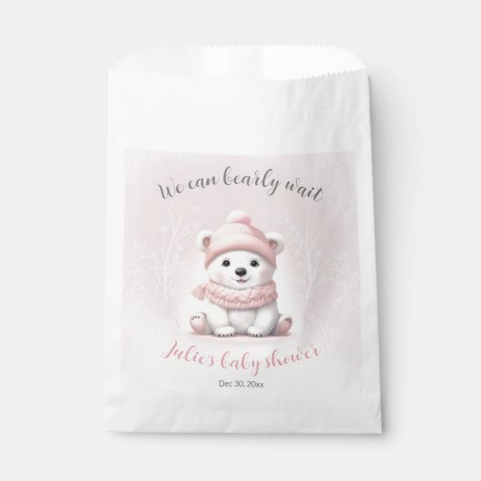 Wir können frühzeitig abwarten Baby Dusche Gefalle Geschenktütchen (Vorderseite)