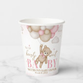 Wir können frühzeitig abwarten Baby Dusche Papiert Pappbecher (Rückseite)