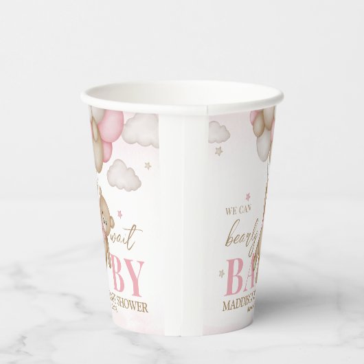 Wir können frühzeitig abwarten Baby Dusche Papiert Pappbecher (Rechts)