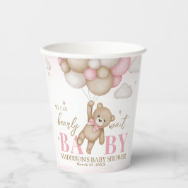 Wir können frühzeitig abwarten Baby Dusche Papiert Pappbecher