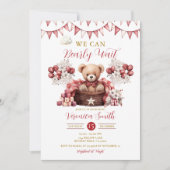 Wir können frühzeitig abwarten Baby Dusche Red Flo Einladung (Vorderseite)