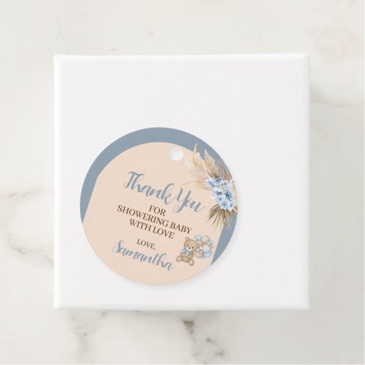 Wir können frühzeitig abwarten Baby Dusche RoundFa Geschenkanhänger (Beispiel)