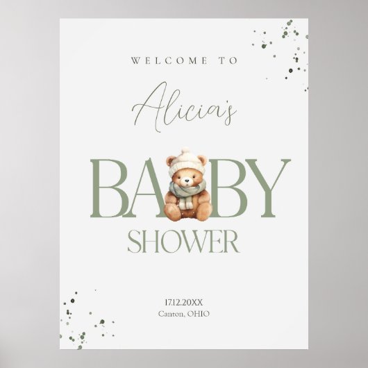 Wir können frühzeitig abwarten Baby Dusche Willkom Poster (Vorne)